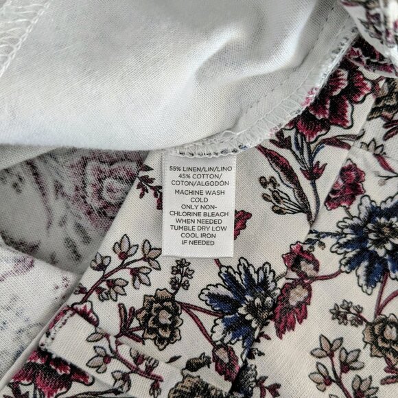 LOFT Women's Linen Blend Shorts Size 6 White Floral Print NWOT - Picture 7 of 7